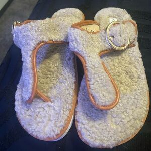 Coach Tan Sandals with White Soles